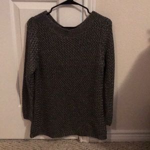 Gray sweater cable knit